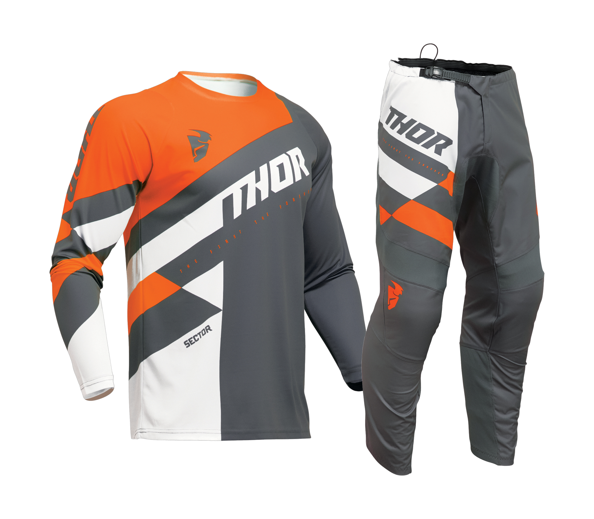 Thor Kinder Crosskleding Sector Checker - Charcoal / Oranje
