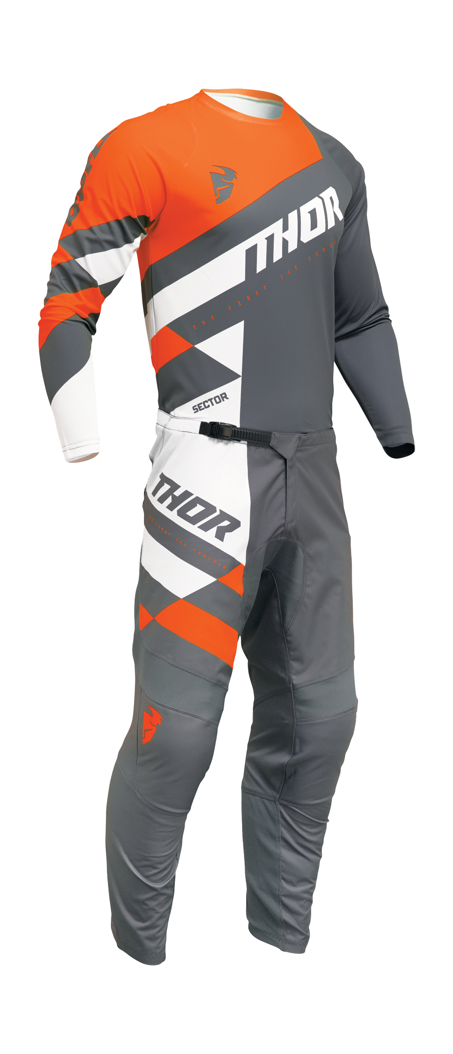 Thor Kinder Crosskleding Sector Checker - Charcoal / Oranje