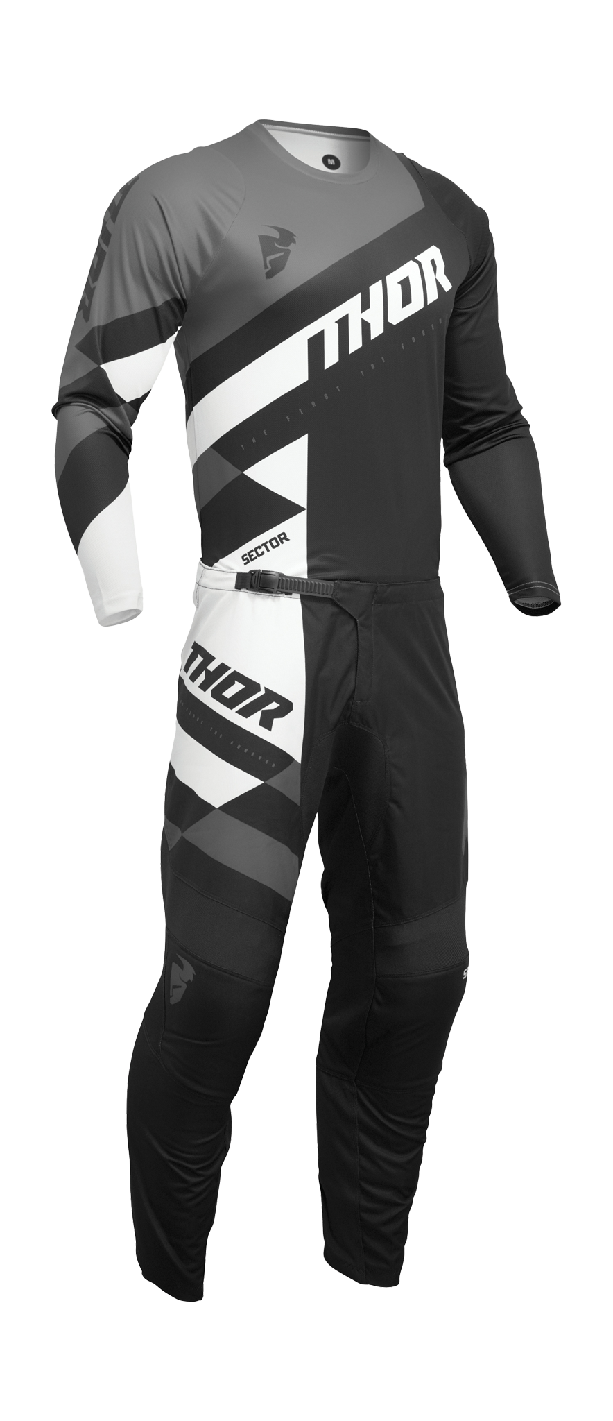 Thor Kinder Crosskleding Sector Checker - Zwart / Grijs