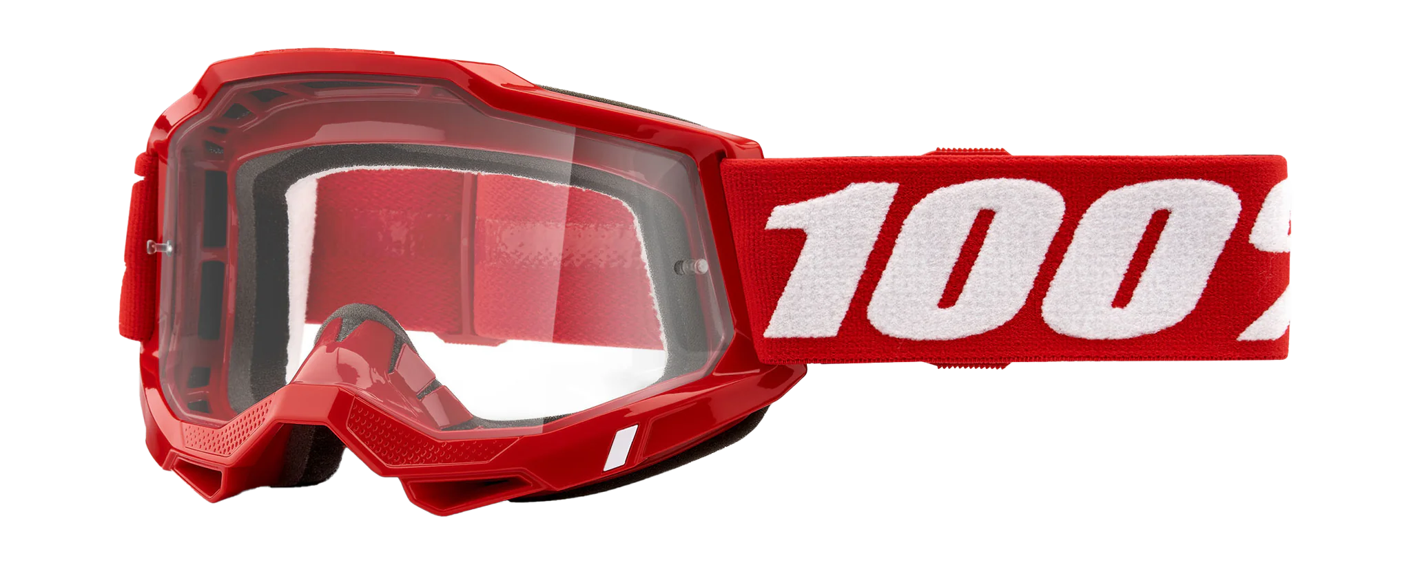 100% Crossbril Accuri 2 Neon Red - Clear Lens