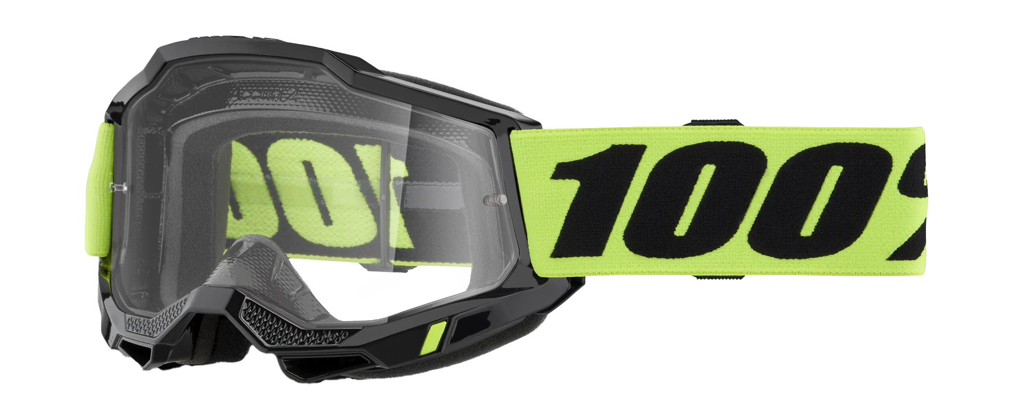 100% Crossbril Accuri 2 Neon Yellow - Clear Lens