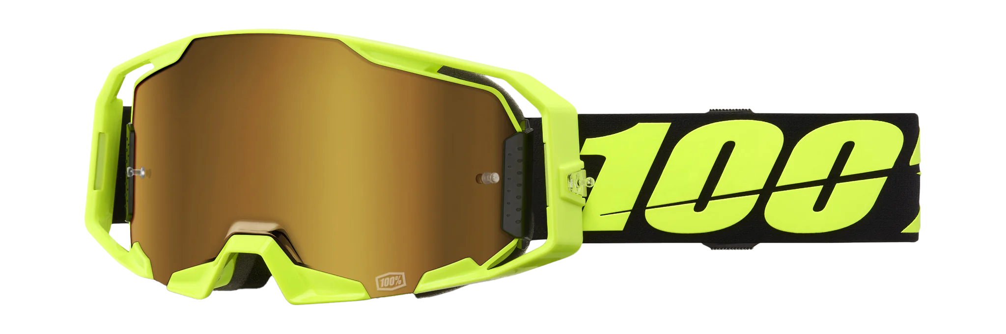 100% Crossbril ARmatic Neon Yellow - Spiegel True Goud Lens