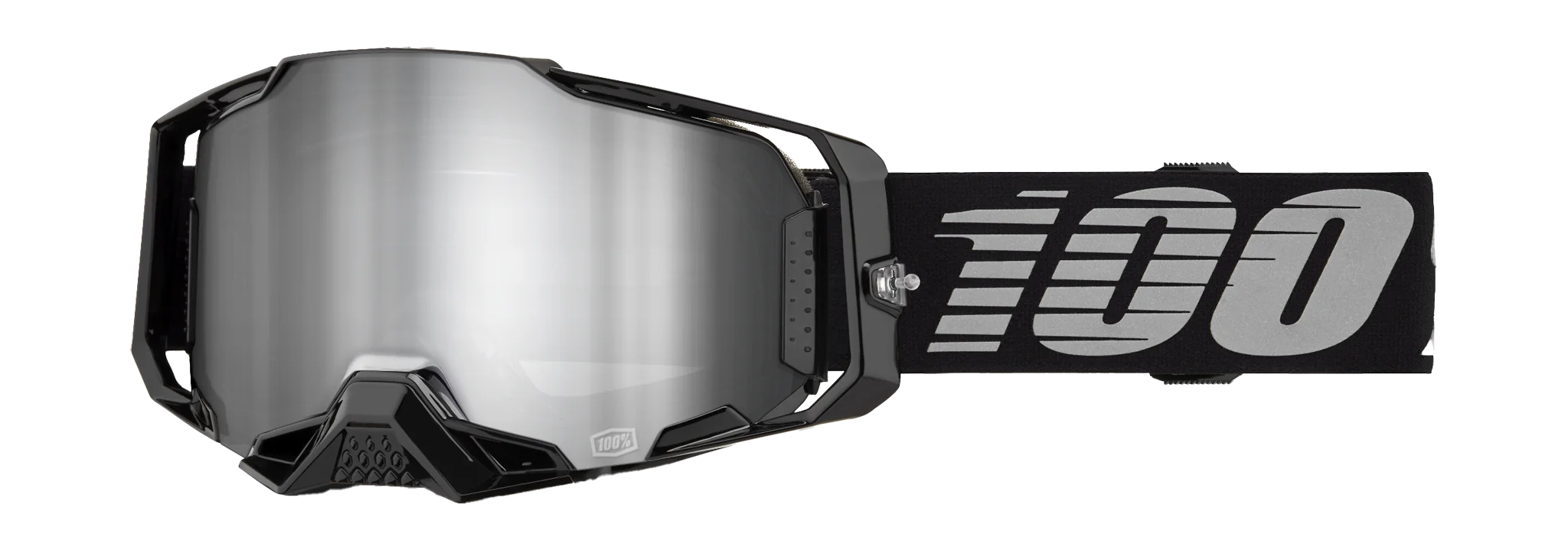 100% Crossbril Armega Black - Spiegel Zilver Lens