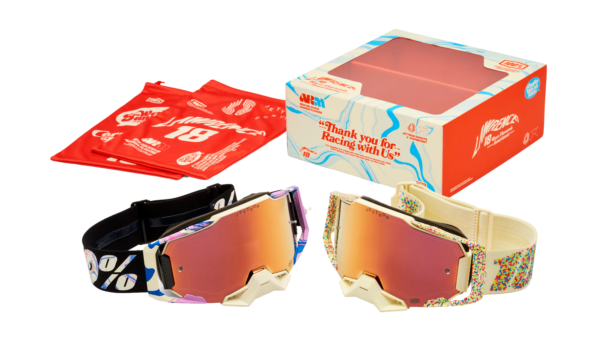 100% Crossbril Armega Donut Jett Lawrence - Spiegel Multi Lens - 2 Stuks