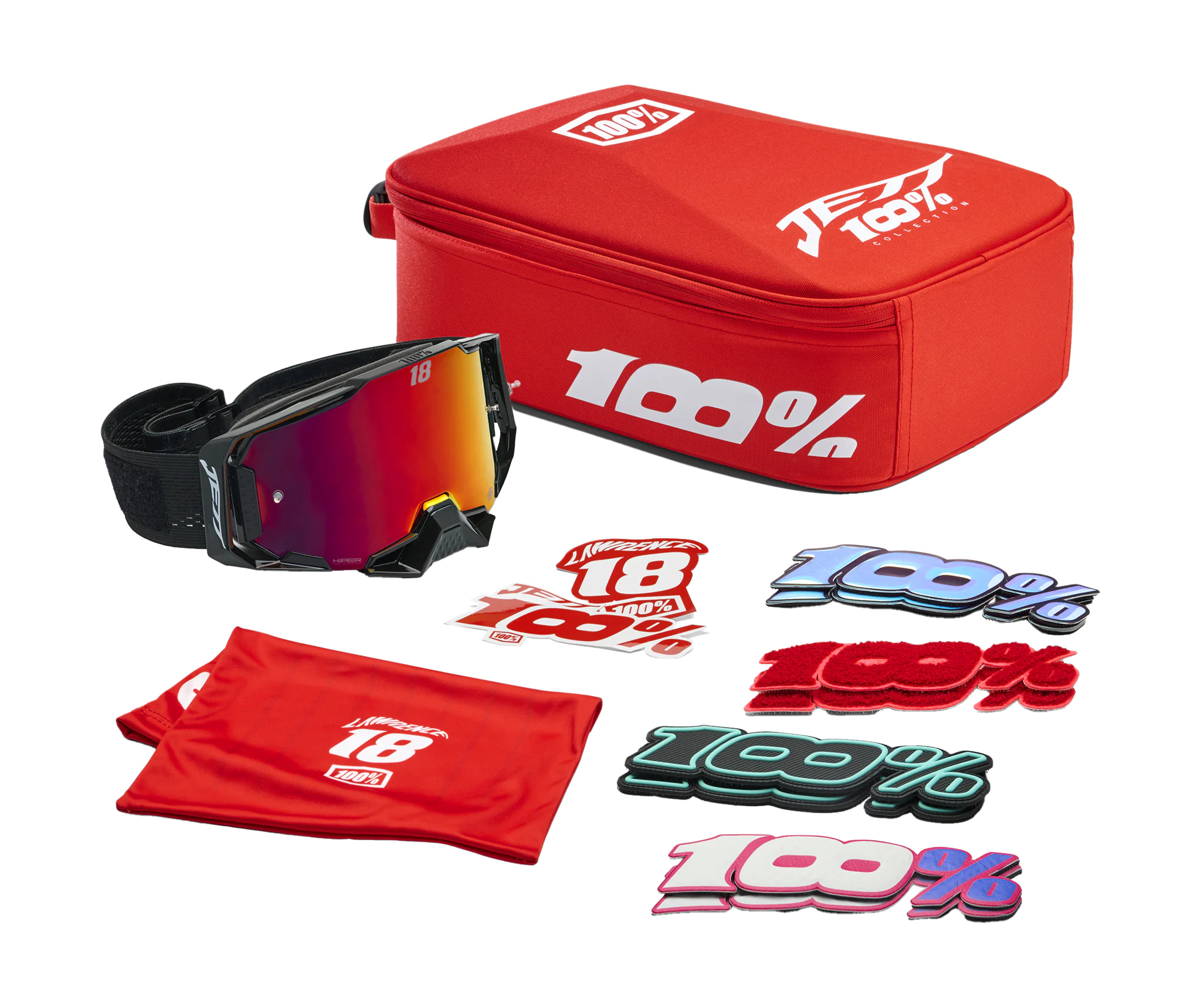 100% Crossbril Armega Jett Special - HiPER Spiegel Rood Lens