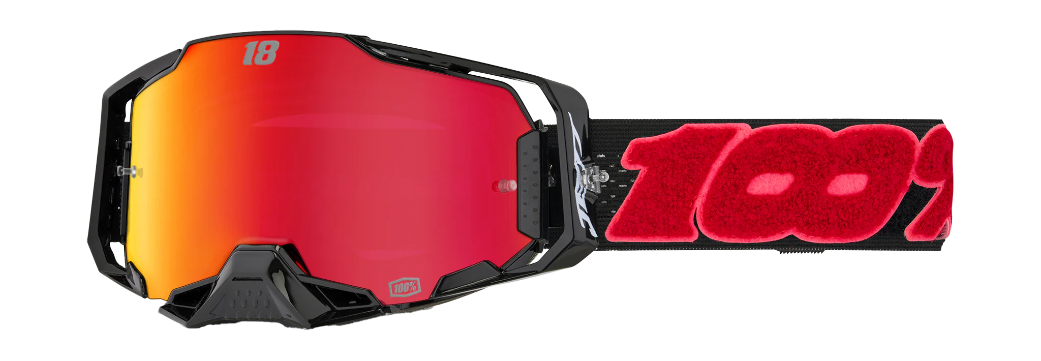 100% Crossbril Armega Jett Special - HiPER Spiegel Rood Lens