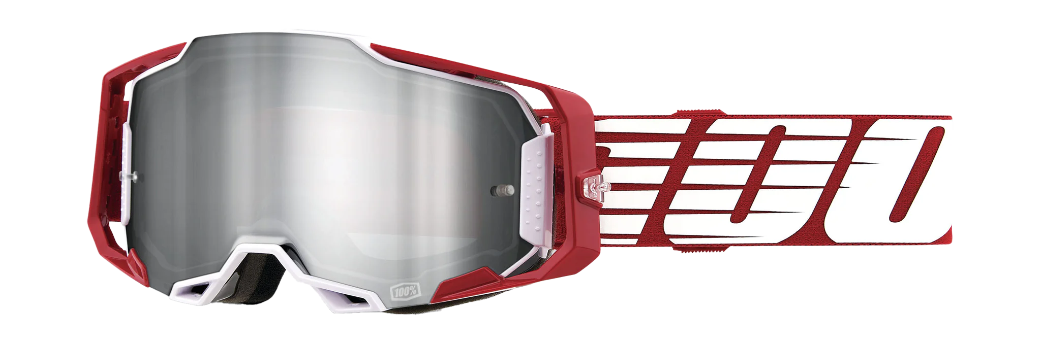 100% Crossbril Armega Oversized Deep Red - Spiegel Zilver Flash Lens