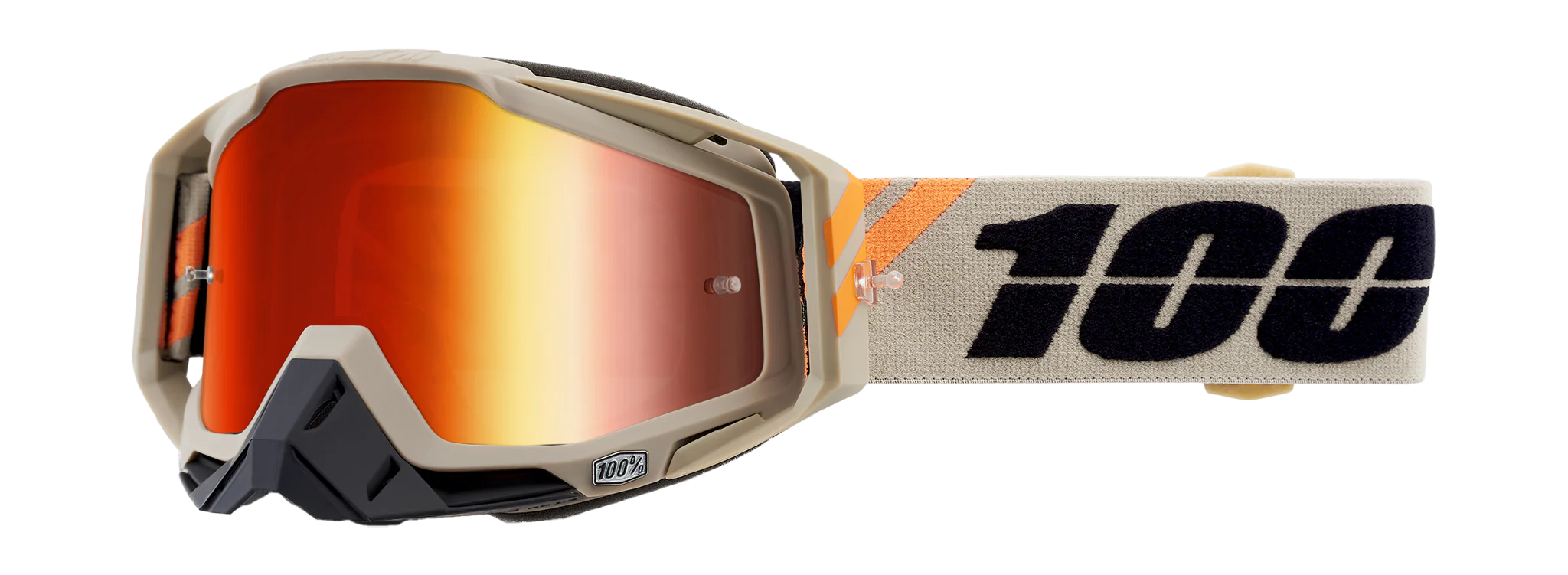 100% Crossbril Racecraft 1 Poliet - Spiegel Rood Lens