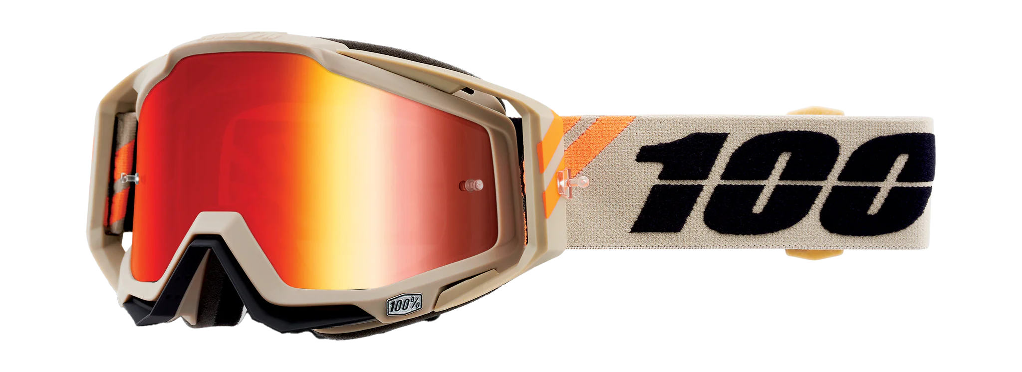 100% Crossbril Racecraft 1 Poliet - Spiegel Rood Lens