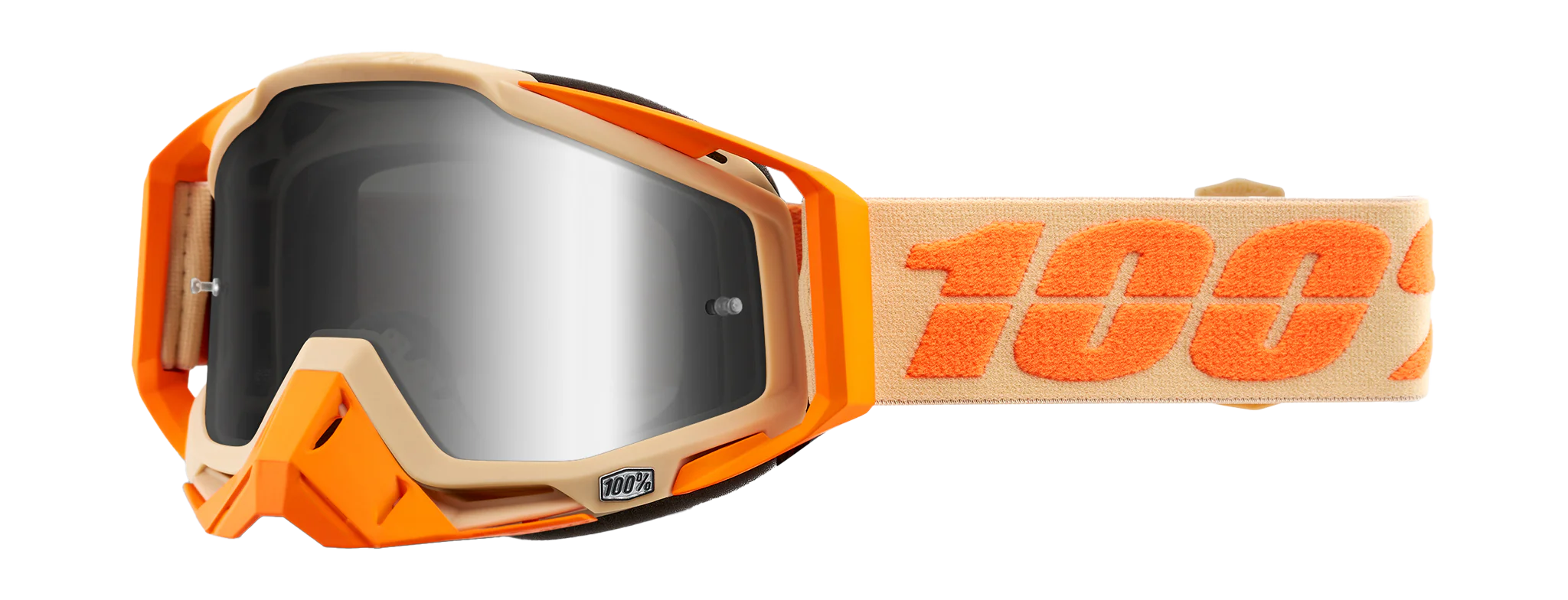 100% Crossbril Racecraft 1 Sahara - Spiegel Zilver Lens