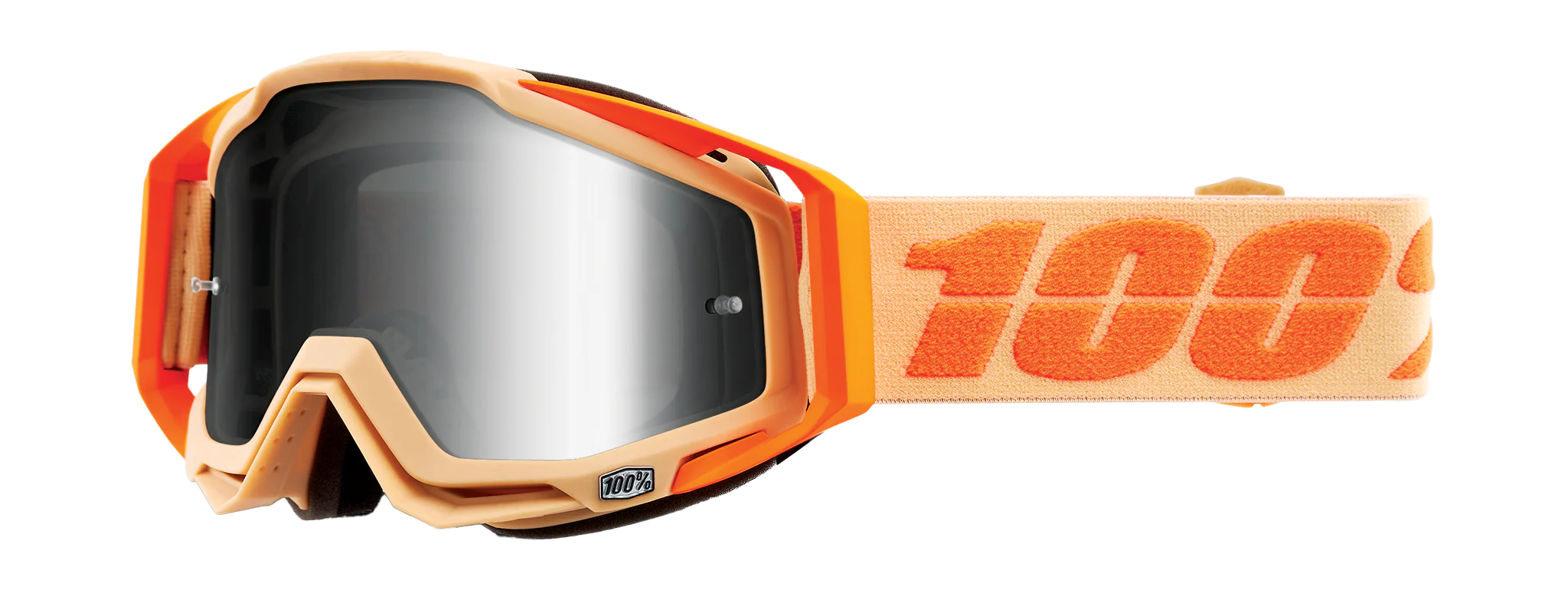 100% Crossbril Racecraft 1 Sahara - Spiegel Zilver Lens