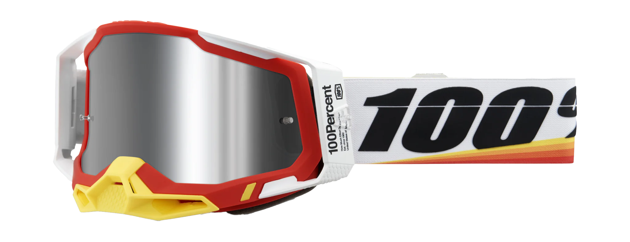 100% Crossbril Racecraft 2 Arsham Red - Spiegel Zilver Flash Lens