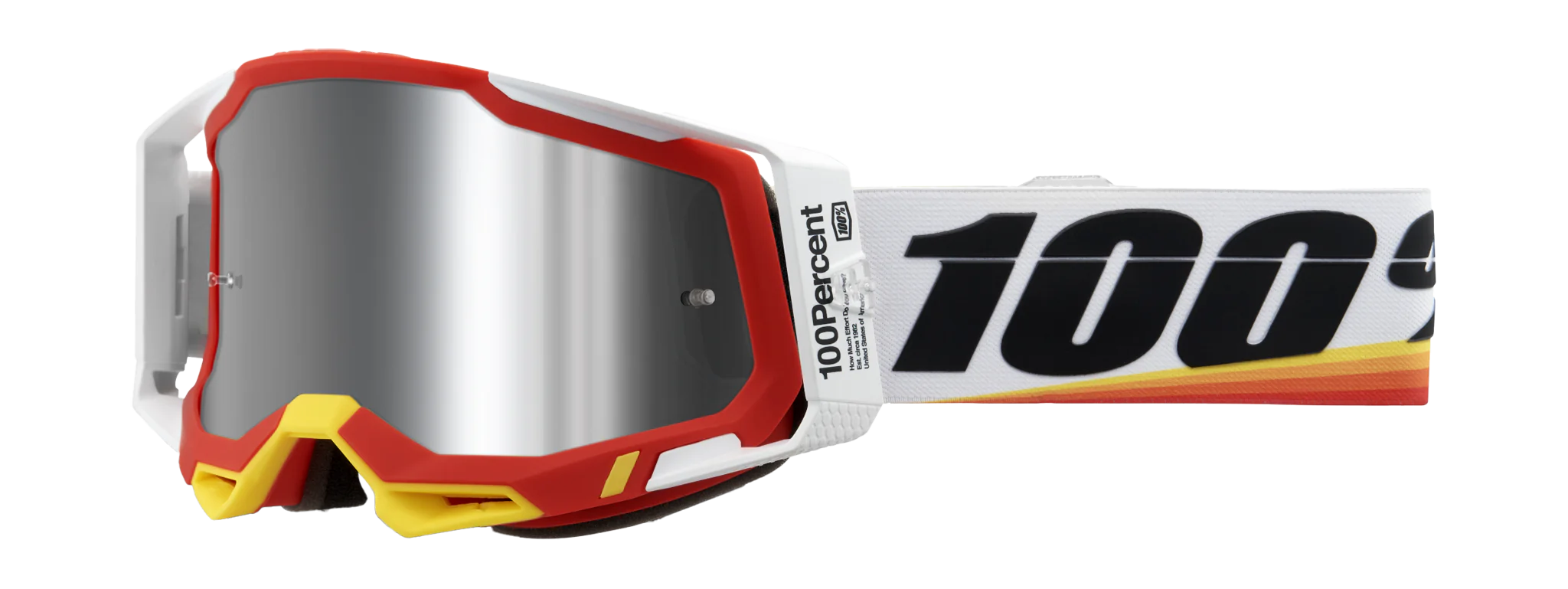 100% Crossbril Racecraft 2 Arsham Red - Spiegel Zilver Flash Lens