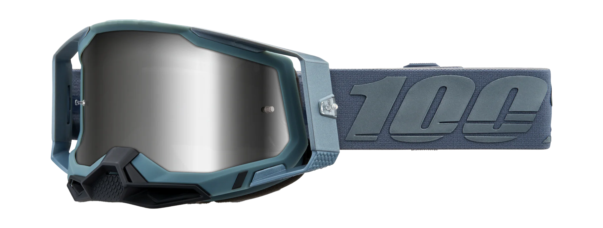 100% Crossbril Racecraft 2 Battleship - Spiegel Zilver Lens