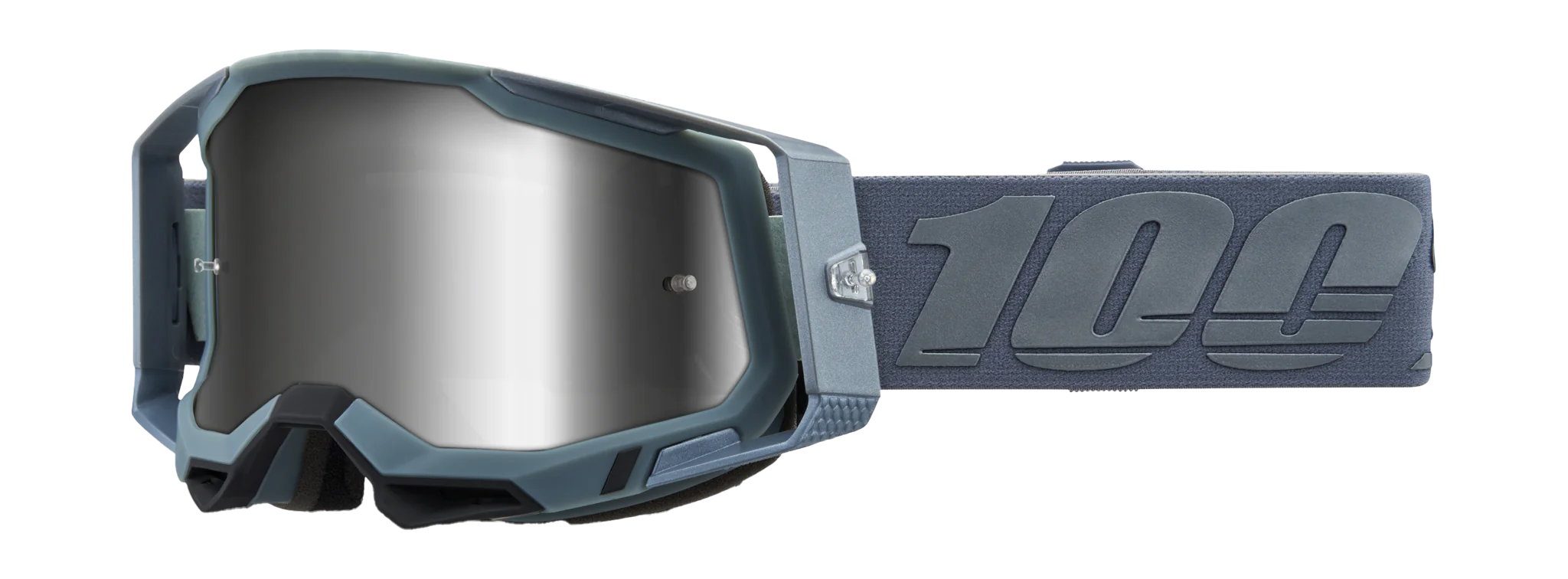 100% Crossbril Racecraft 2 Battleship - Spiegel Zilver Lens