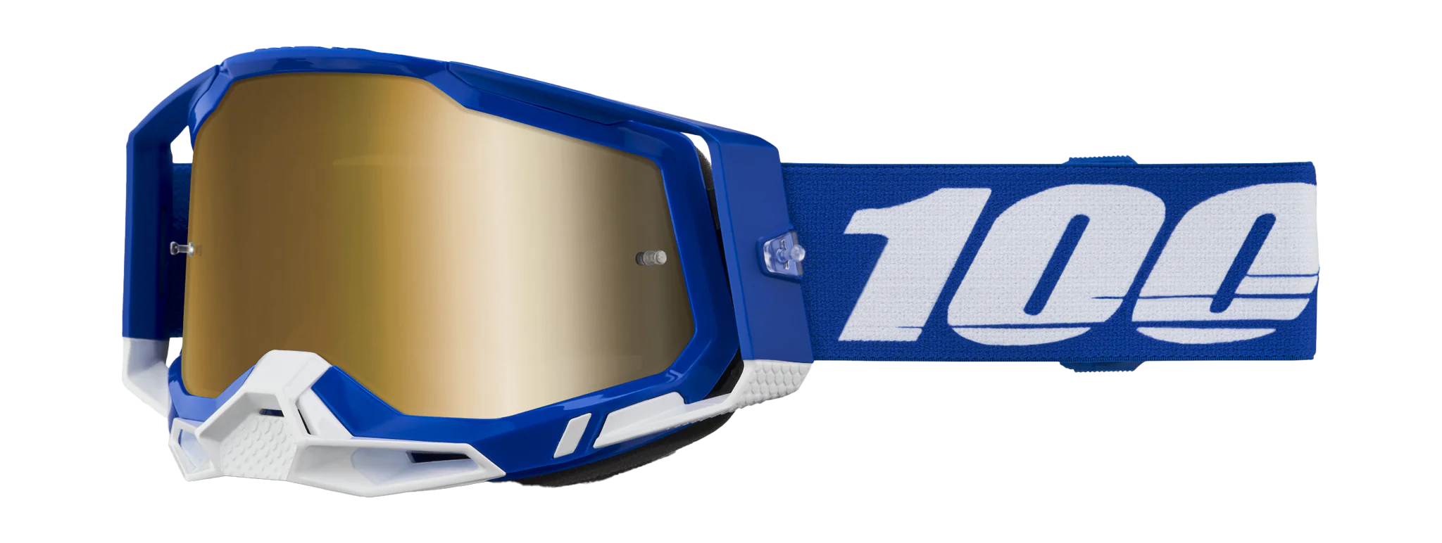 100% Crossbril Racecraft 2 Blue - Spiegel True Goud Lens