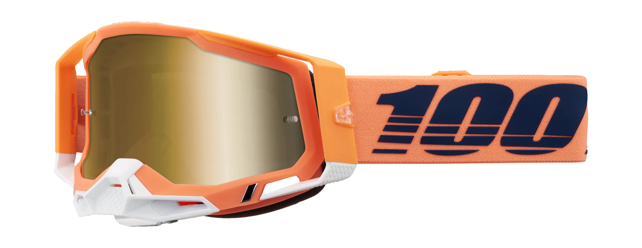 100% Crossbril Racecraft 2 Coral - Spiegel True Goud Lens