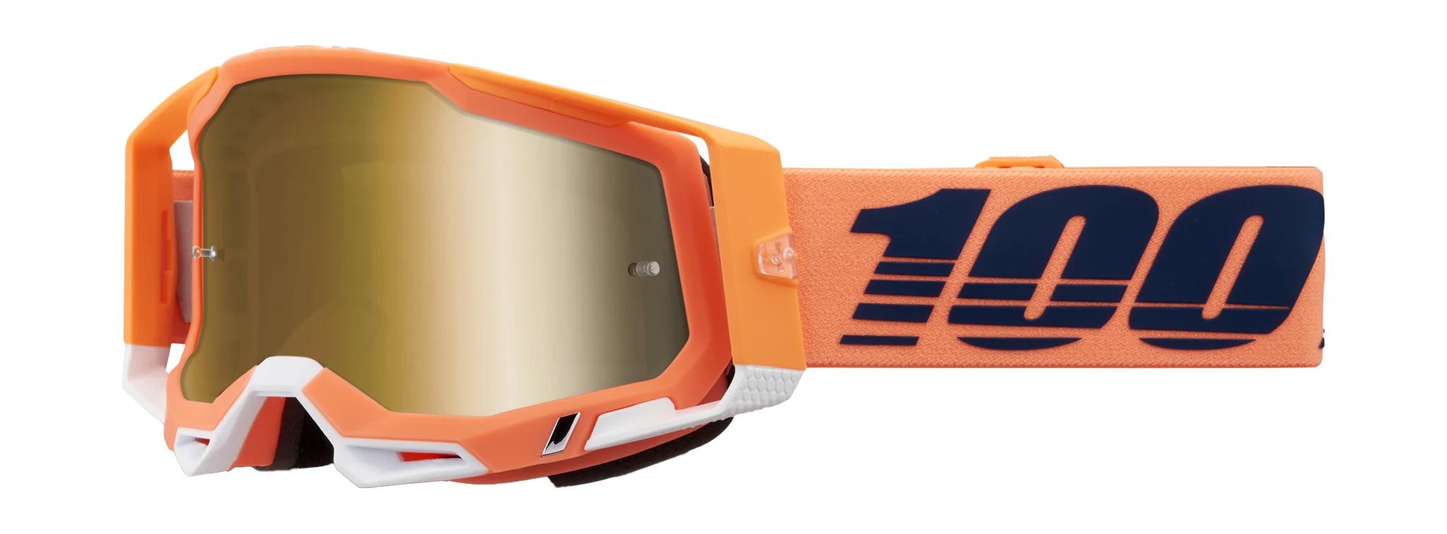100% Crossbril Racecraft 2 Coral - Spiegel True Goud Lens