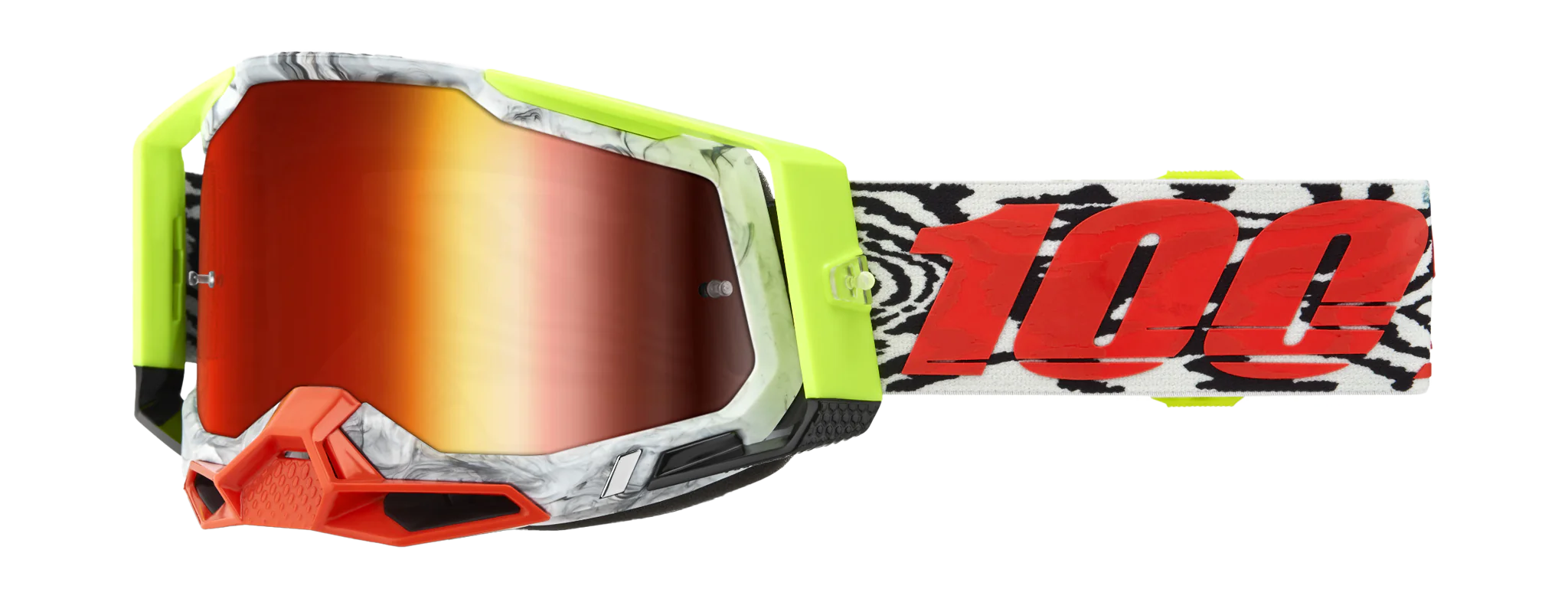 100% Crossbril Racecraft 2 Engal - Spiegel Rood Lens