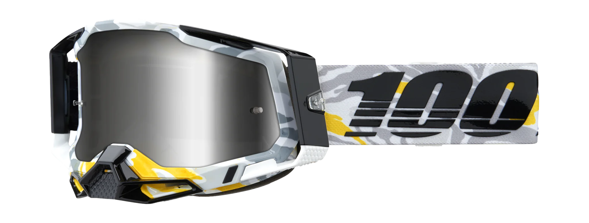 100% Crossbril Racecraft 2 Korb - Spiegel Zilver Lens