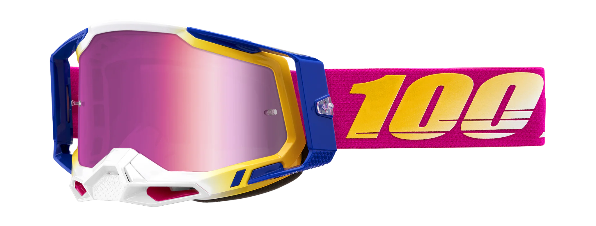 100% Crossbril Racecraft 2 Mission - Spiegel Roze Lens