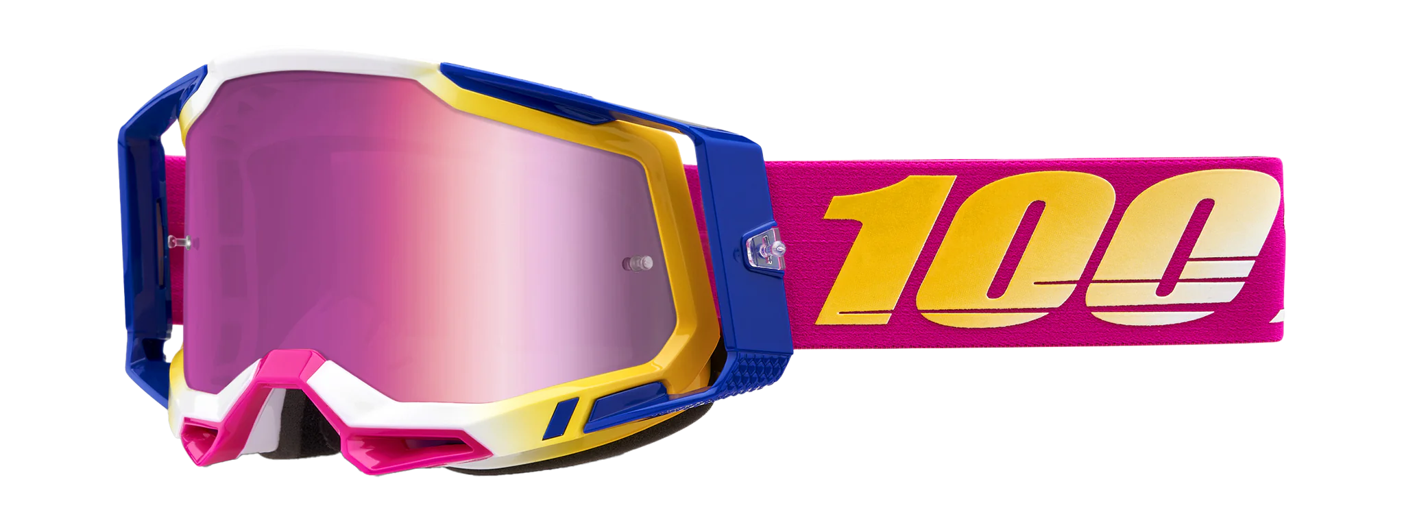 100% Crossbril Racecraft 2 Mission - Spiegel Roze Lens