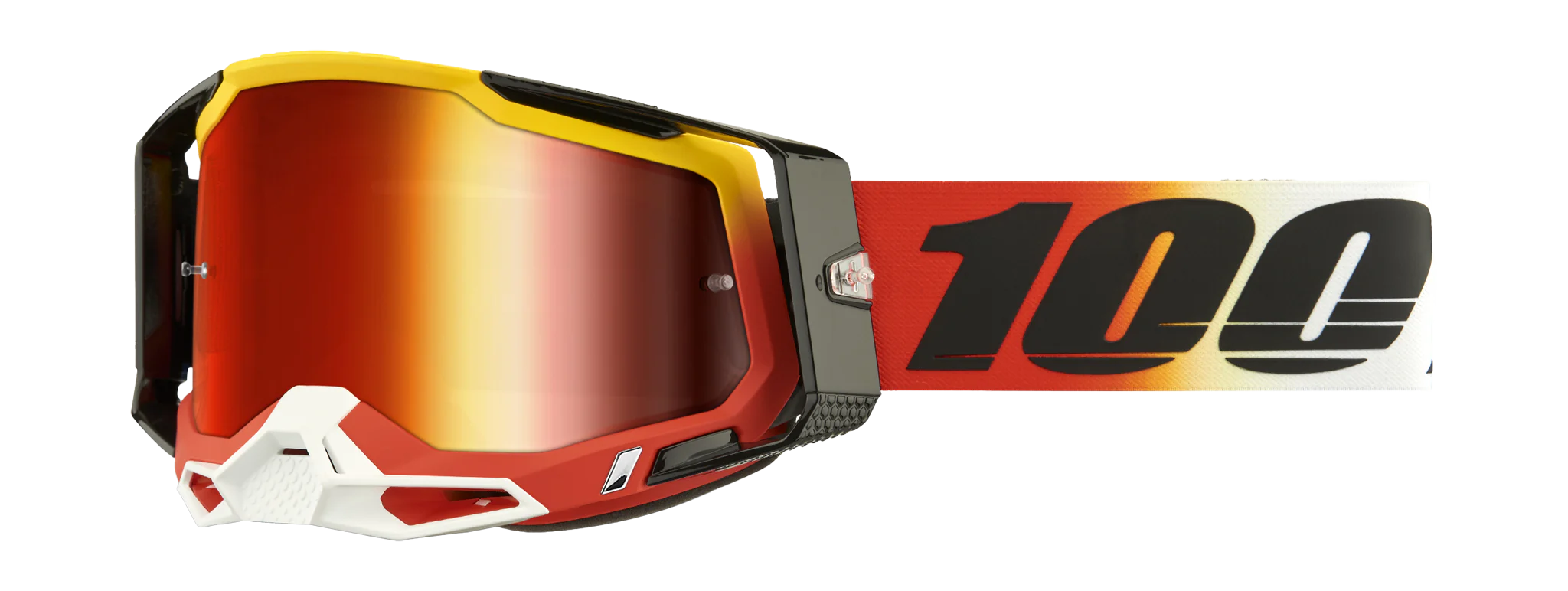 100% Crossbril Racecraft 2 Ogusto - Spiegel Rood Lens