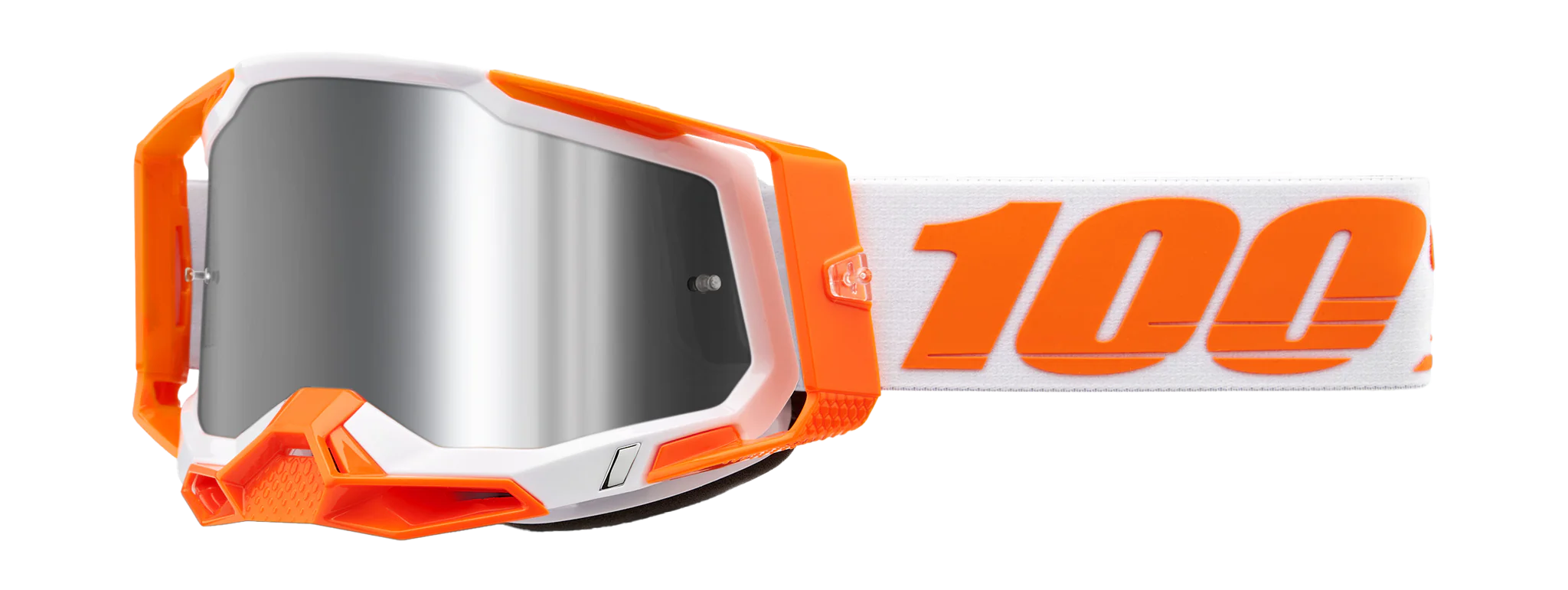100% Crossbril Racecraft 2 Orange - Spiegel Zilver Flash Lens