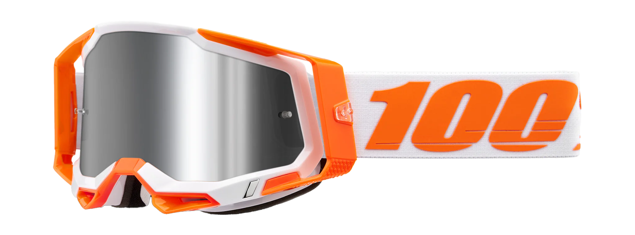 100% Crossbril Racecraft 2 Orange - Spiegel Zilver Flash Lens