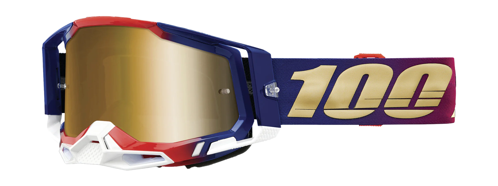 100% Crossbril Racecraft 2 United - Spiegel True Goud Lens