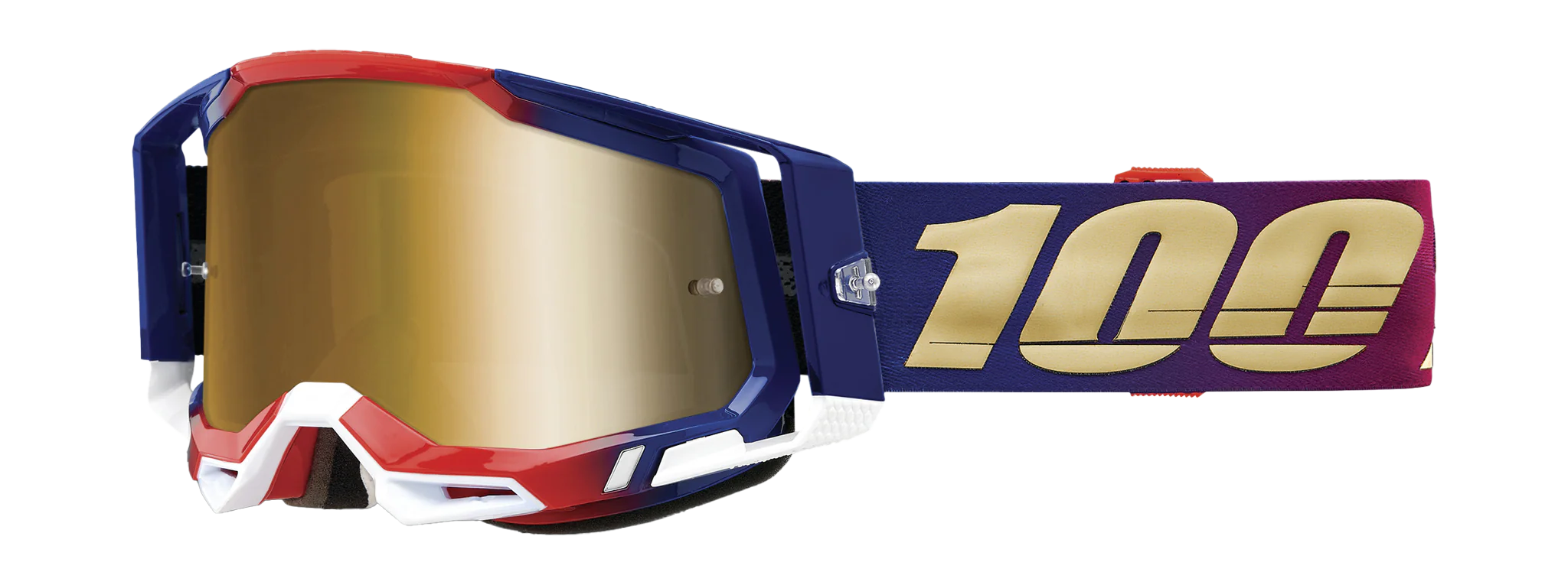 100% Crossbril Racecraft 2 United - Spiegel True Goud Lens