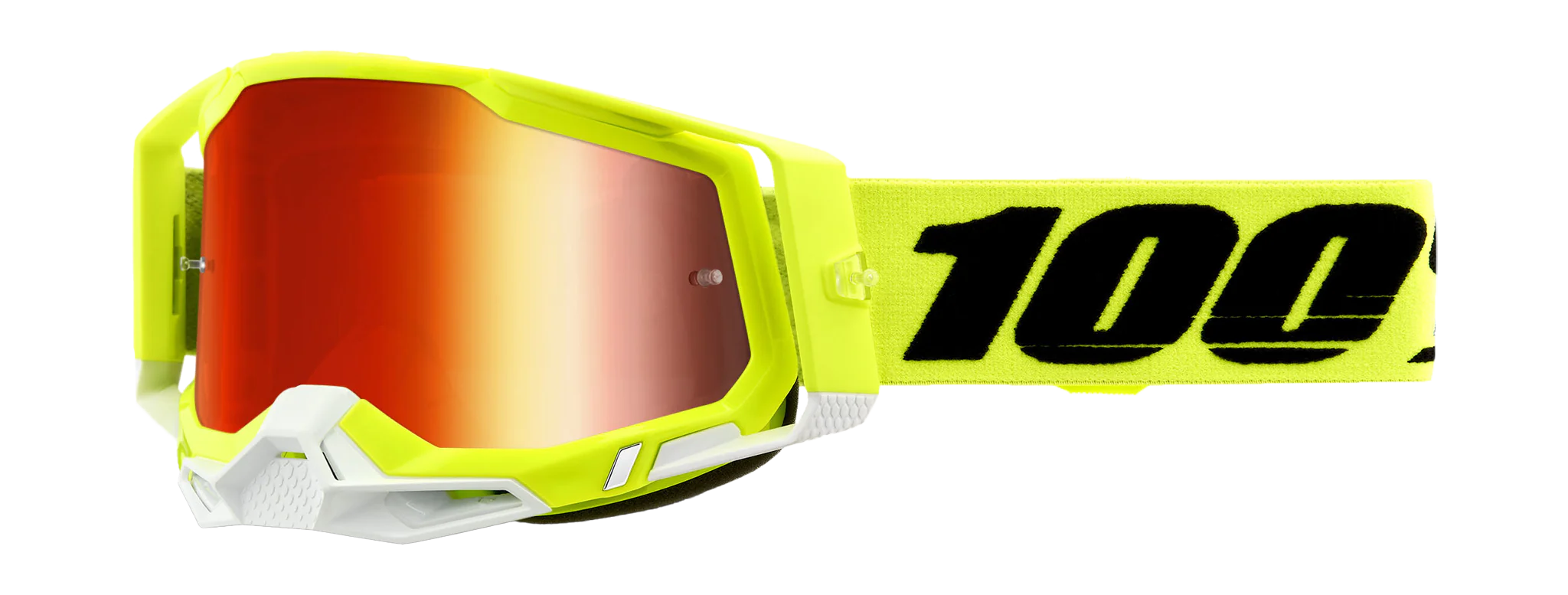 100% Crossbril Racecraft 2 Yellow - Spiegel Rood Lens