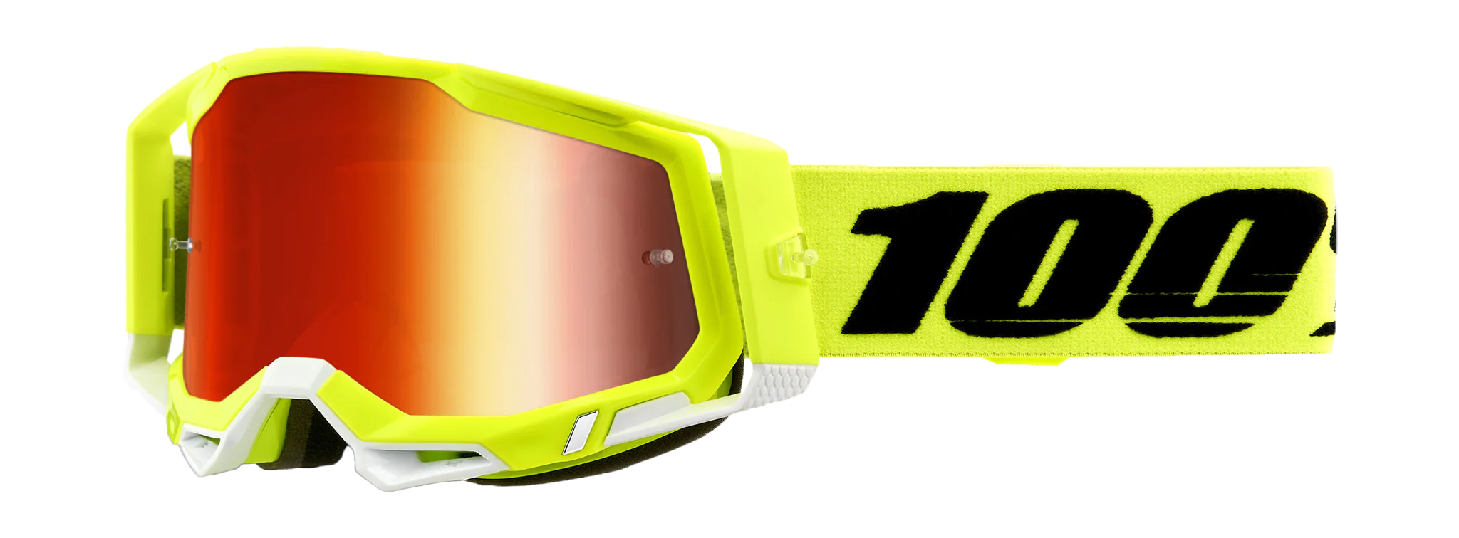 100% Crossbril Racecraft 2 Yellow - Spiegel Rood Lens