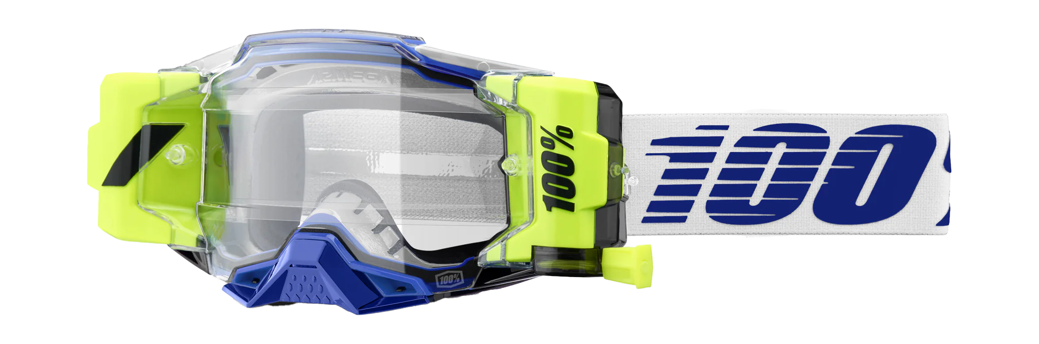 100% Crossbril Roll-Off Armega Forecast Blue - Clear Lens