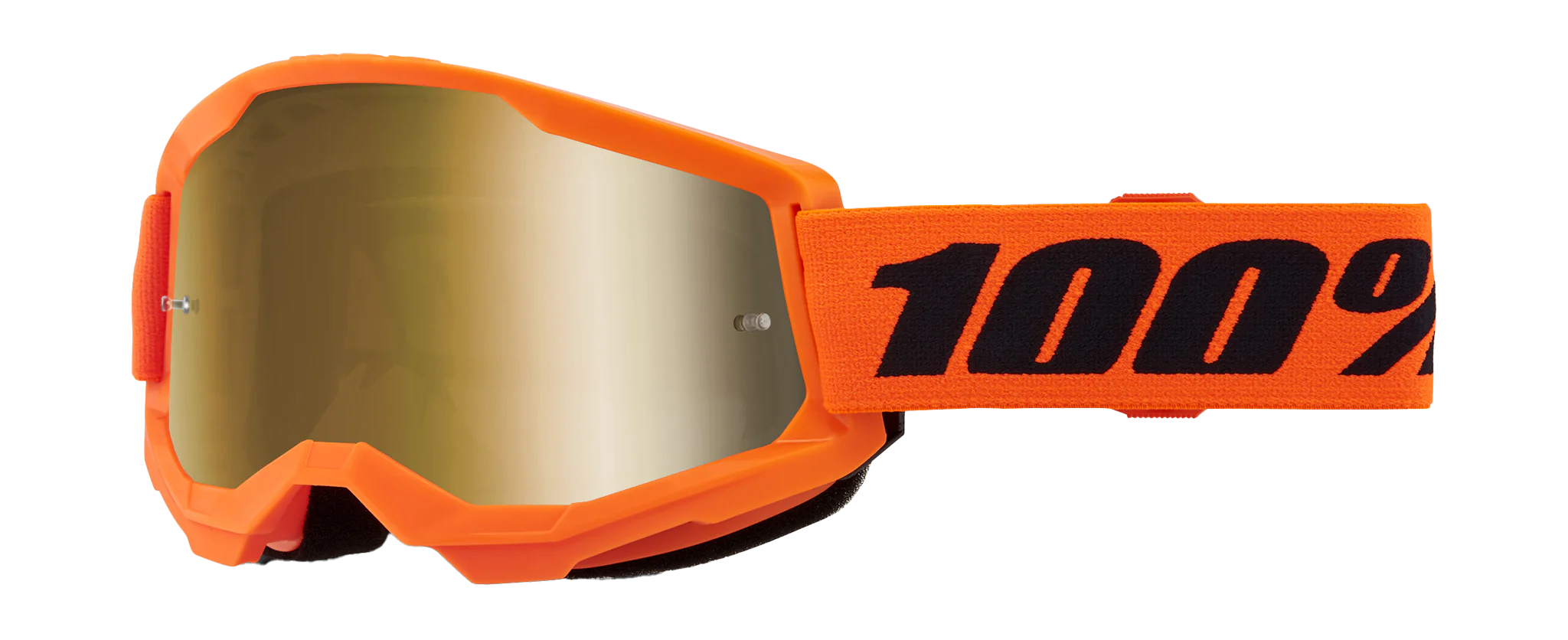 100% Crossbril Strata 2 Neon Orange - Spiegel True Goud Lens