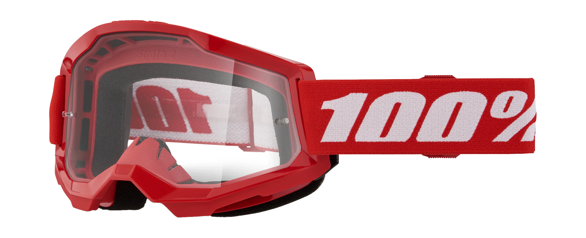 100% Crossbril Strata 2 Red - Clear Lens