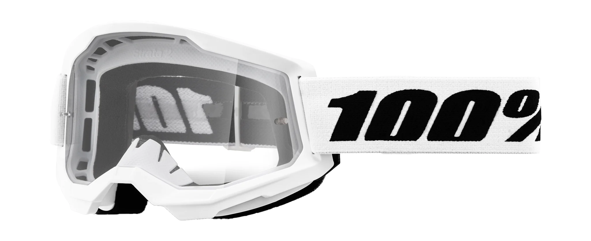 100% Crossbril Strata 2 White - Clear Lens