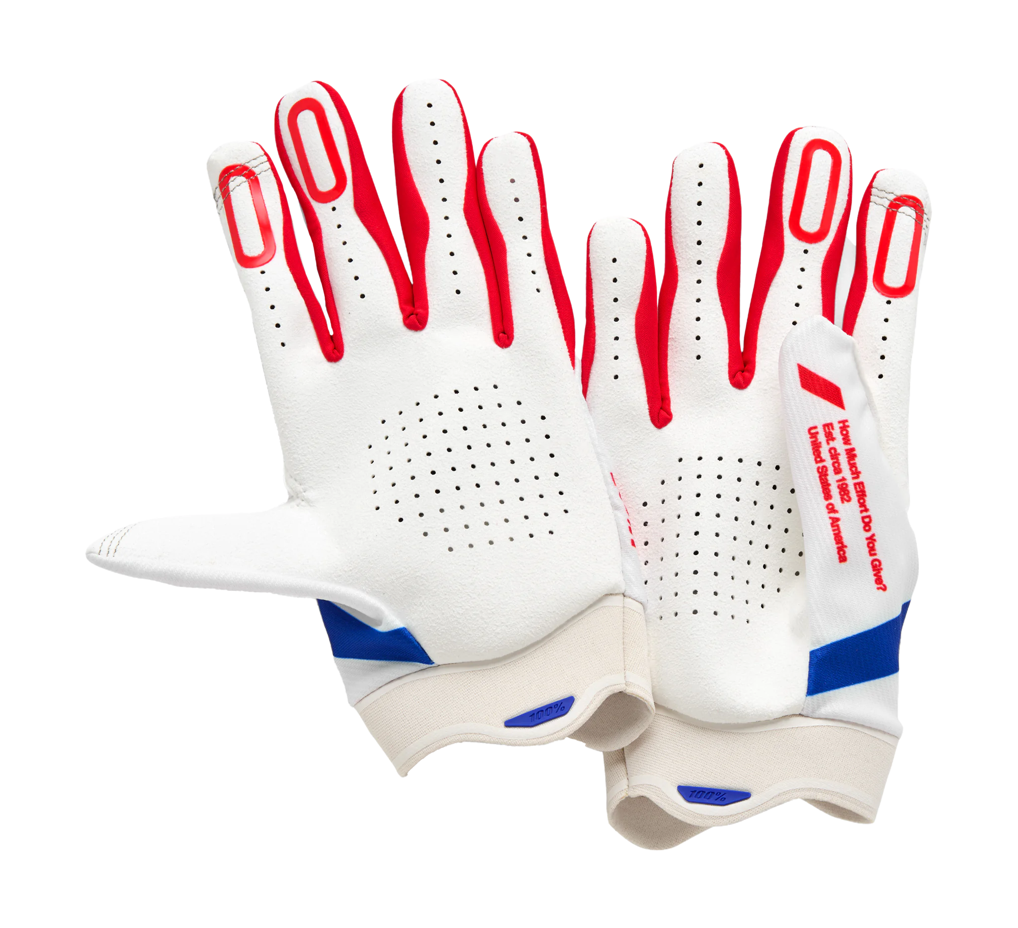 100% Crosshandschoenen iTrack - Rood / Wit / Blauw