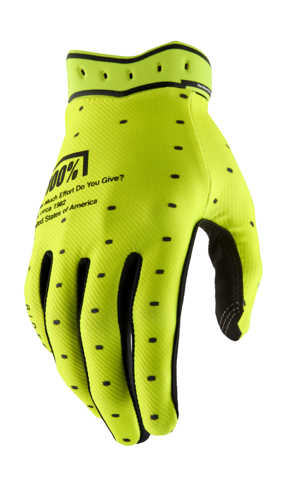 100% Crosshandschoenen Ridefit - Fluo Geel