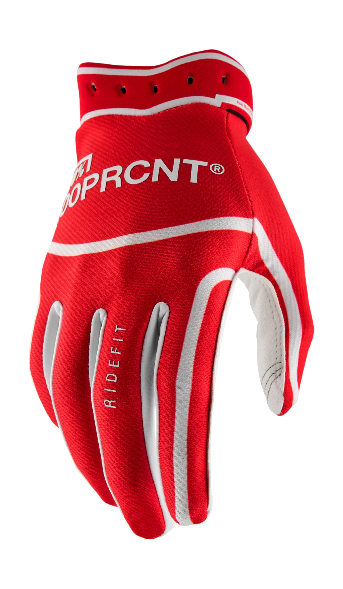 100% Crosshandschoenen Ridefit - Wit / Rood