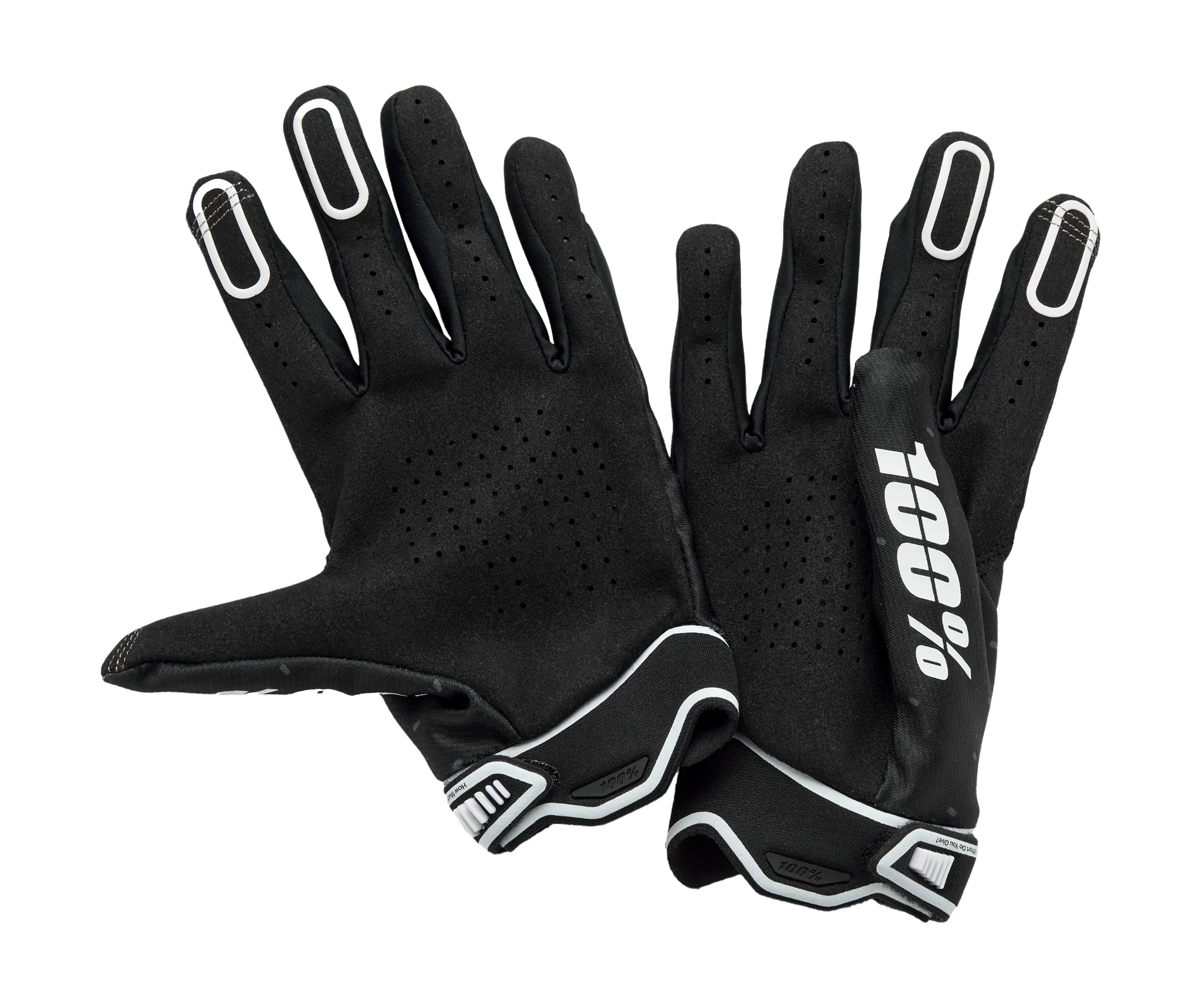 100% Crosshandschoenen Ridefit - Zwart / Wit / Grijs