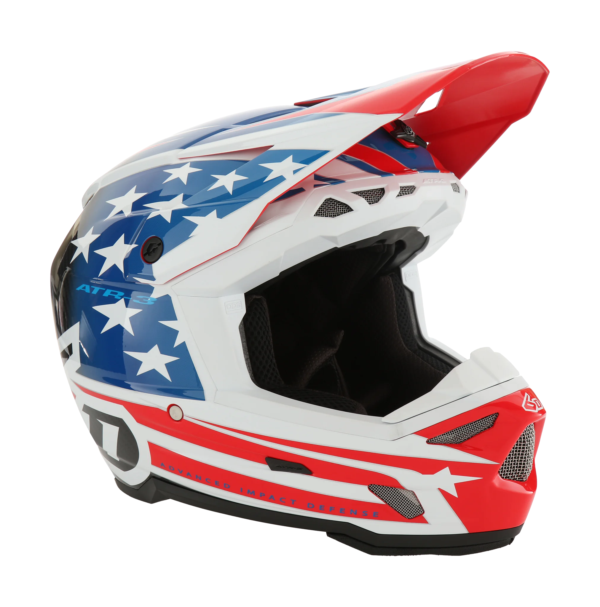 6D Crosshelm ATR-3 FIM Patriot - Rood / Wit / Blauw