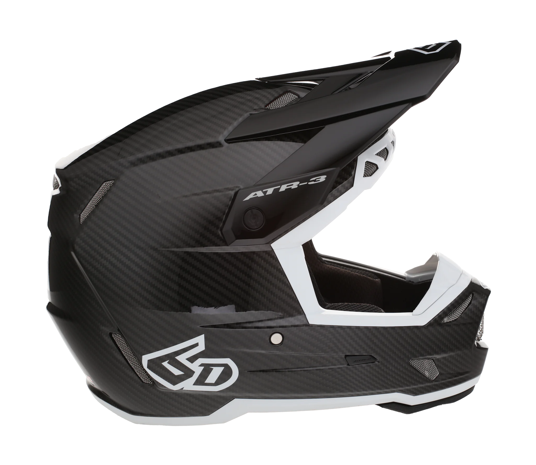 6D Crosshelm ATR-3 FIM Solid - Zwart / Wit