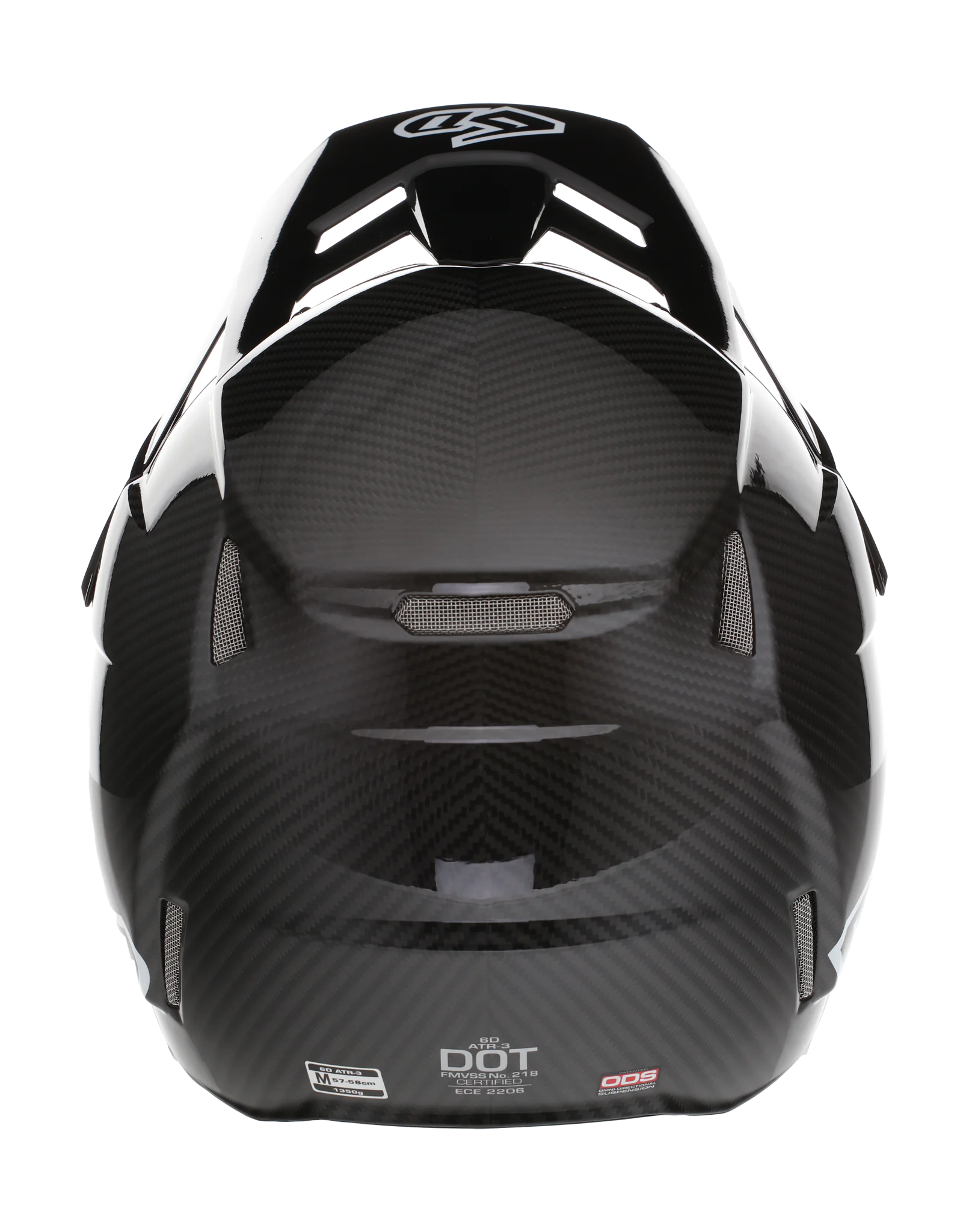 6D Crosshelm ATR-3 FIM Solid - Zwart / Wit