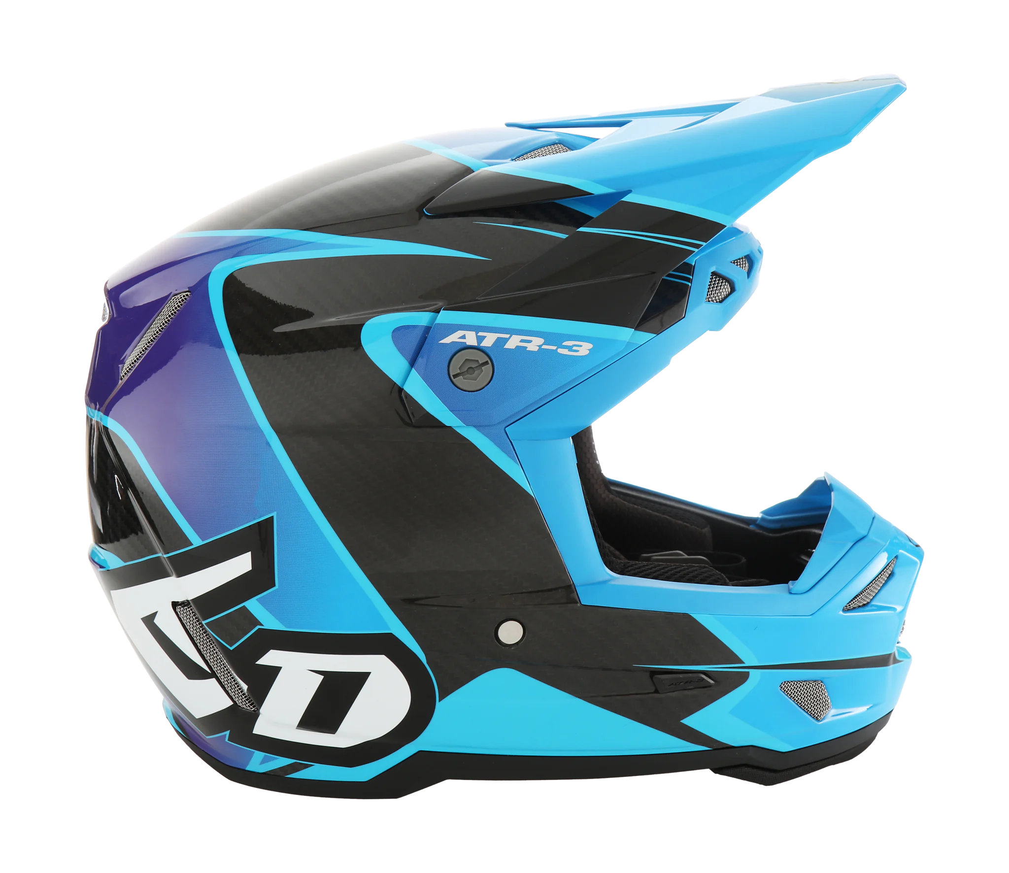 6D Crosshelm ATR-3 FIM Wave - Cyan / Blauw / Paars