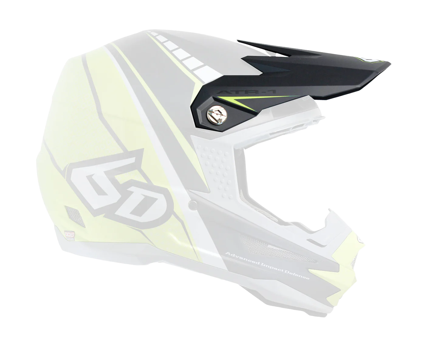 6D Helmklep ATR-1 Edge - Neon Citrus / Grijs