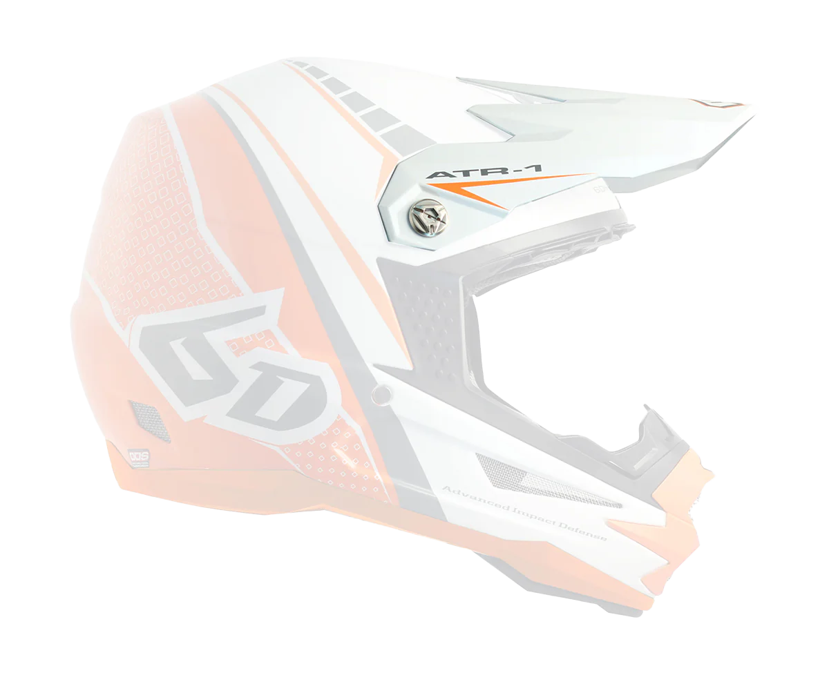 6D Helmklep ATR-1 Edge - Neon Oranje / Wit