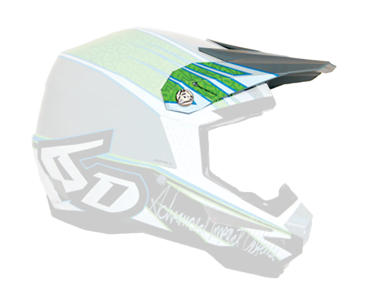 6D Helmklep ATR-1 Intruder Graphic - Groen / Wit