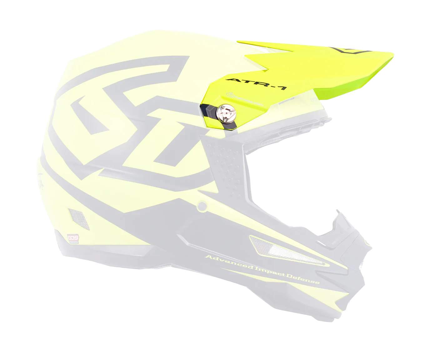 6D Helmklep ATR-1 Macro - Mat Neon / Geel