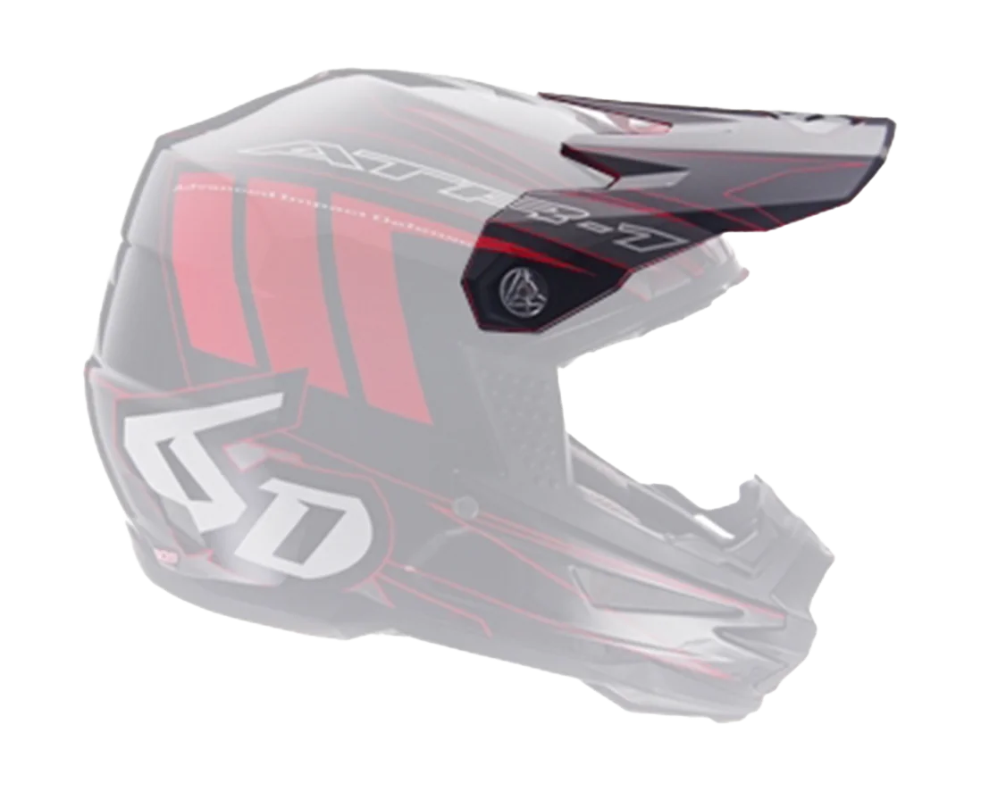 6D Helmklep ATR-1 Point - Zwart / Rood